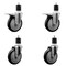 Service Caster 5'' Black Poly Swivel 1-7/8'' Expanding Stem Caster Set 2 Total Lock Brakes, 4PK SCC-EXTTL20S514-PPUB-BLK-2-S-2-178 - alternate 1
